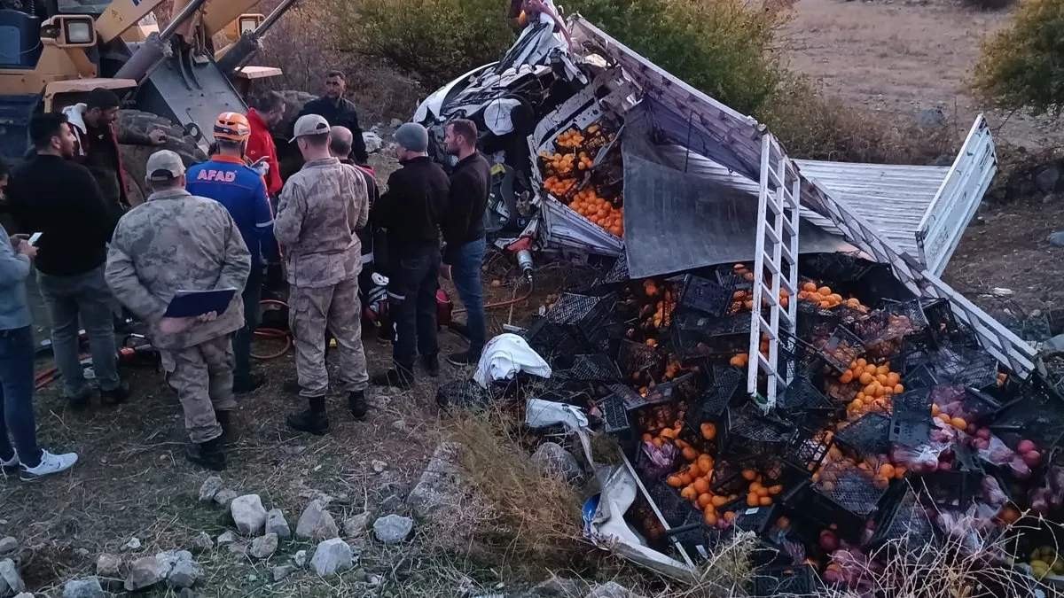 Bitlis’te meyve yüklü kamyonet şarampole yuvarlandı: Baba öldü, oğlu yaralı